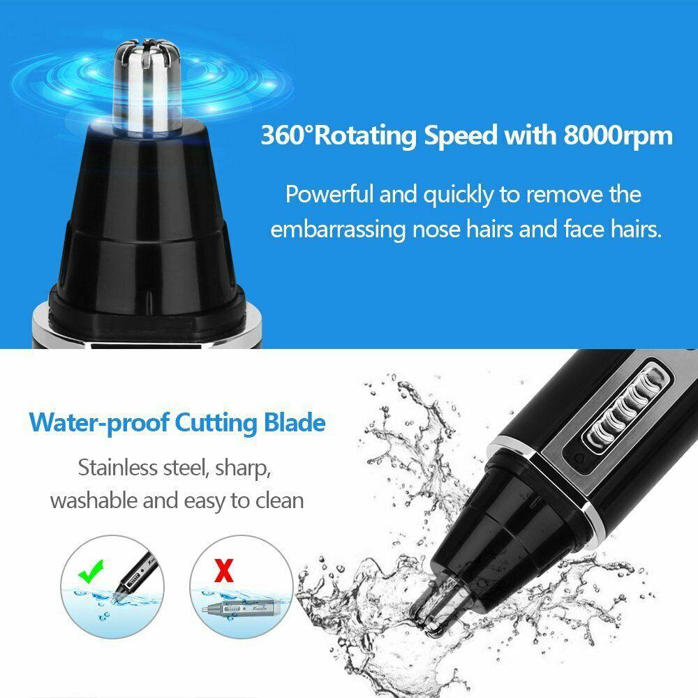 4-in-1 Nose, Ear & Facial Hair Trimmer – Rechargeable
