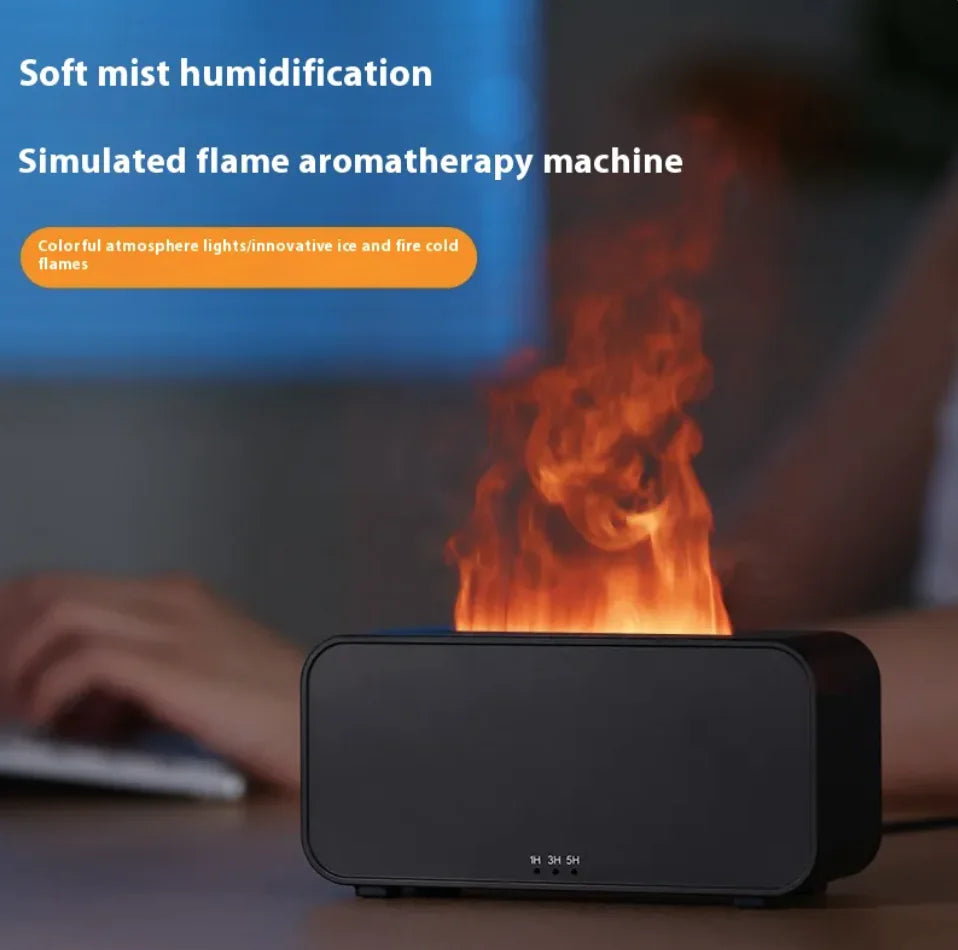 Flame Aroma Diffuser & Humidifier – LED Flame Light & Mist Maker