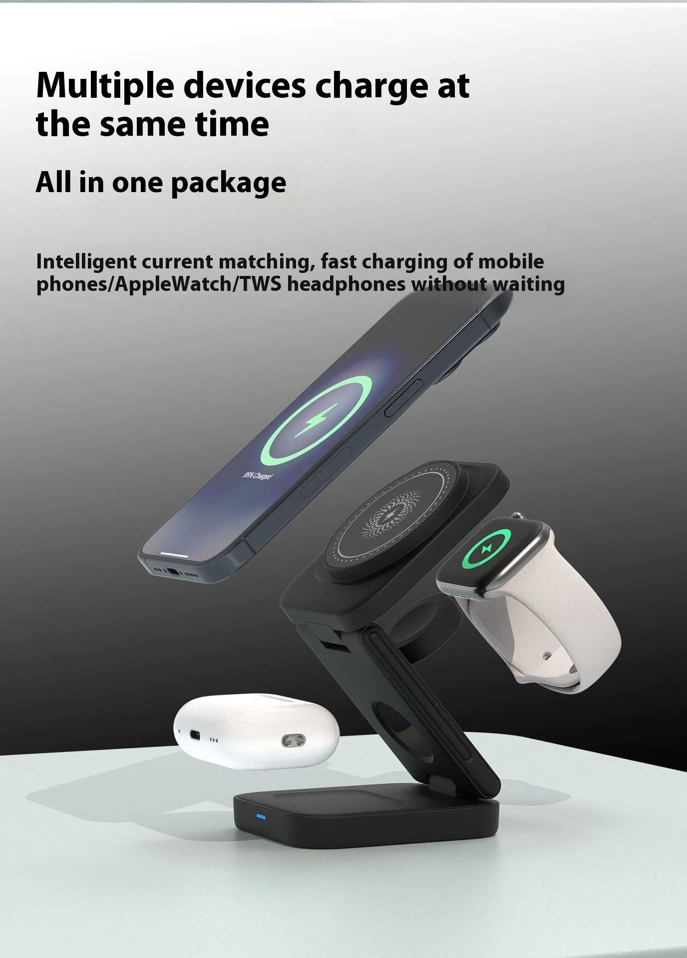 3-in-1 Foldable Magnetic Wireless Charger