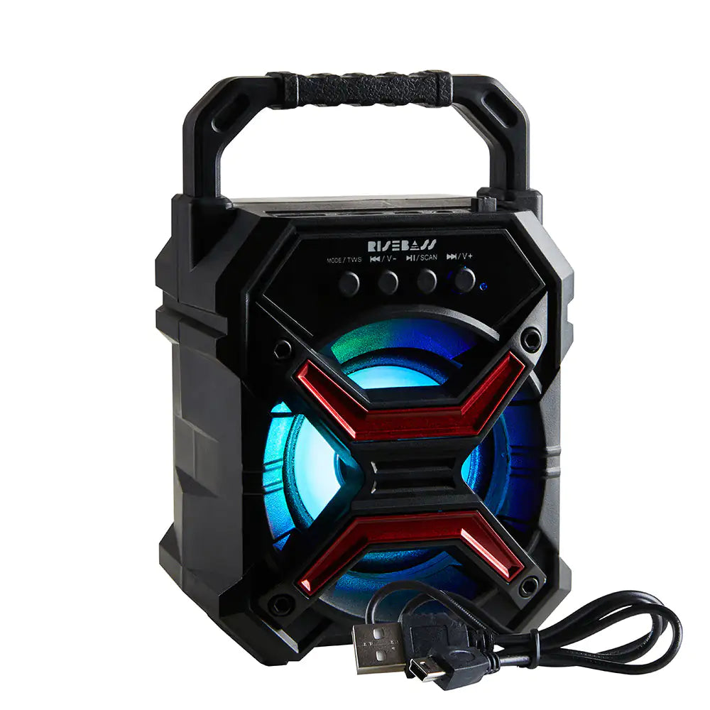 Portable Wireless Bluetooth Speaker – Rechargeable Speaker with TWS & LED Lights