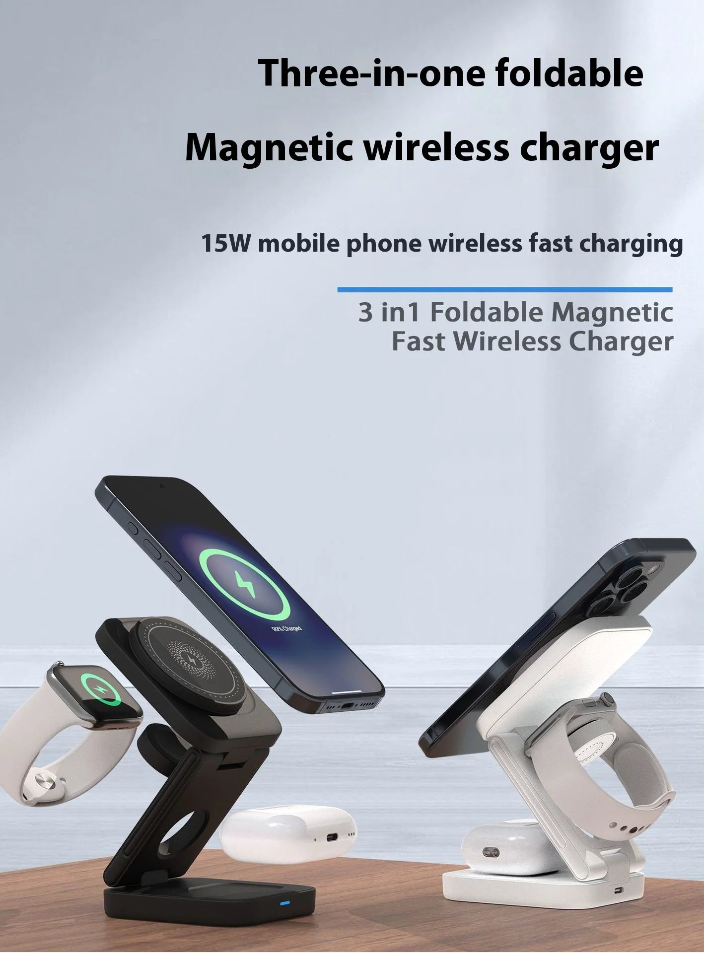 3-in-1 Foldable Magnetic Wireless Charger