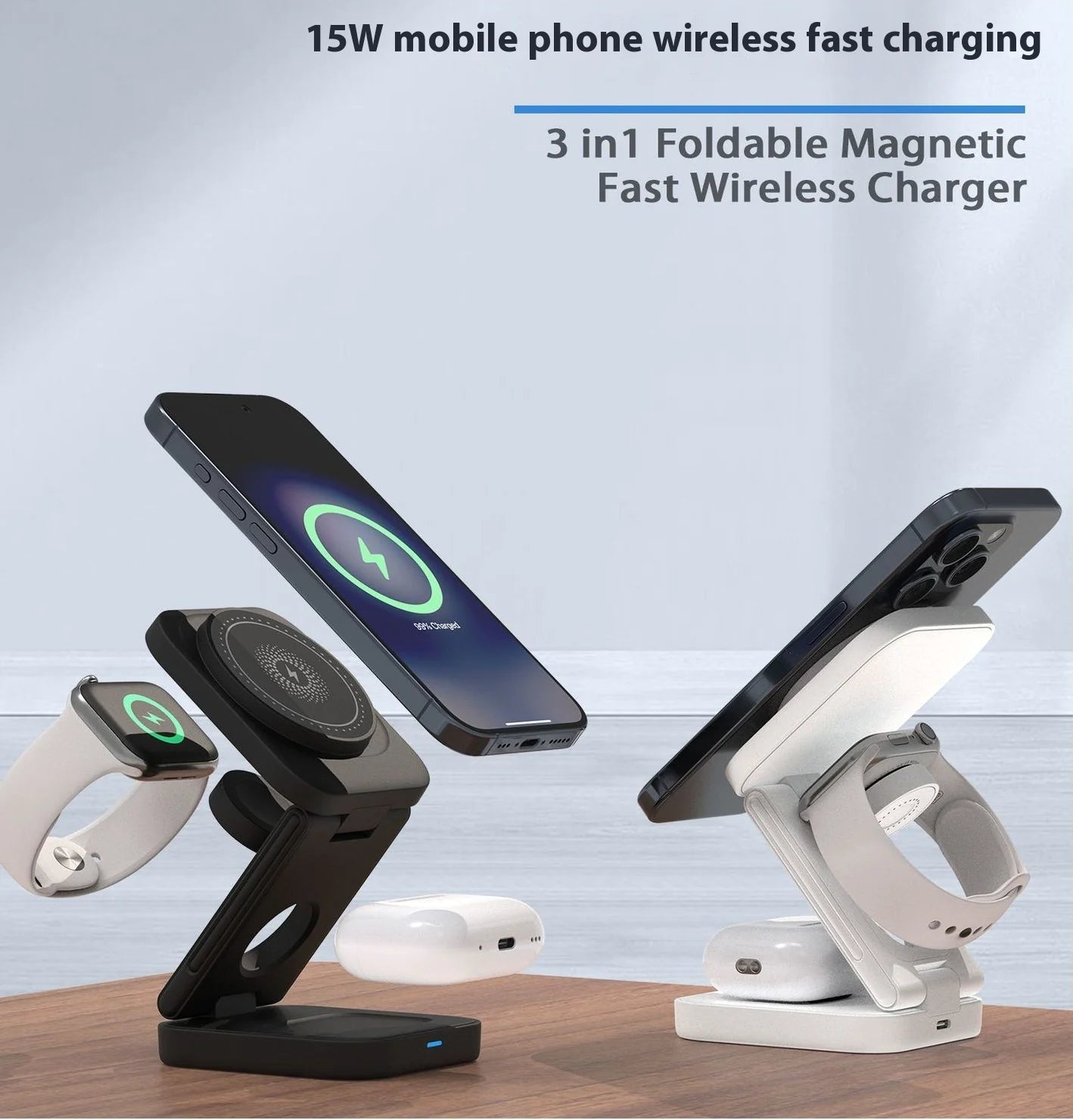 3-in-1 Foldable Magnetic Wireless Charger
