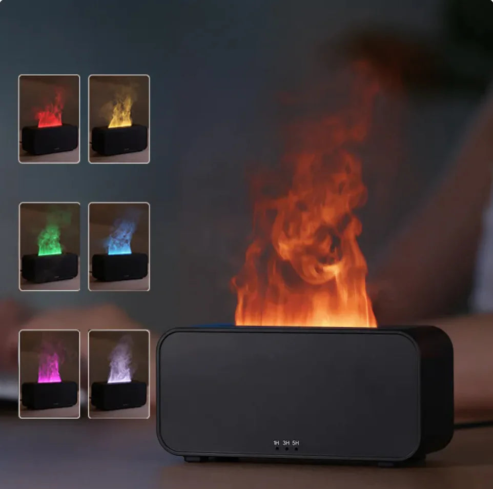 Flame Aroma Diffuser & Humidifier – LED Flame Light & Mist Maker