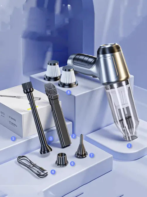 Portable Car Vacuum Cleaner – High Suction & Attachments