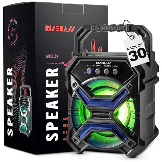 Portable Wireless Bluetooth Speaker – Rechargeable Speaker with TWS & LED Lights